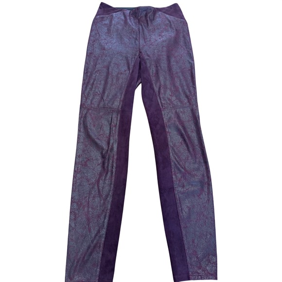 Lyssé Pants - Lyssé Plum Faux Leather Leggings Small Vegan Leather Moto Leggings Goth Y2K Rock